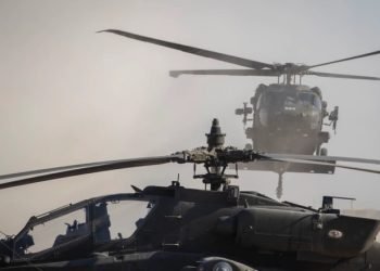 In a US helicopter