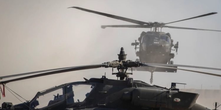 In a US helicopter